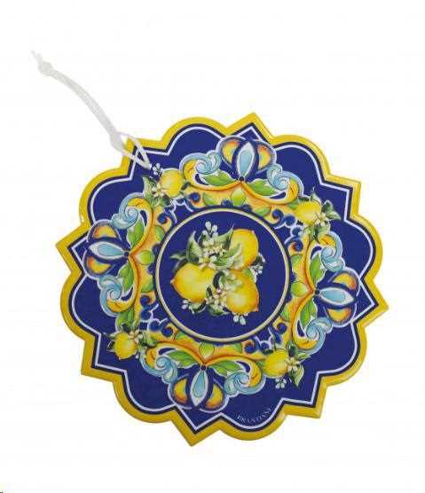 DECORATION CITRUS CERAMICA/SUGHERO BLU CM.D20