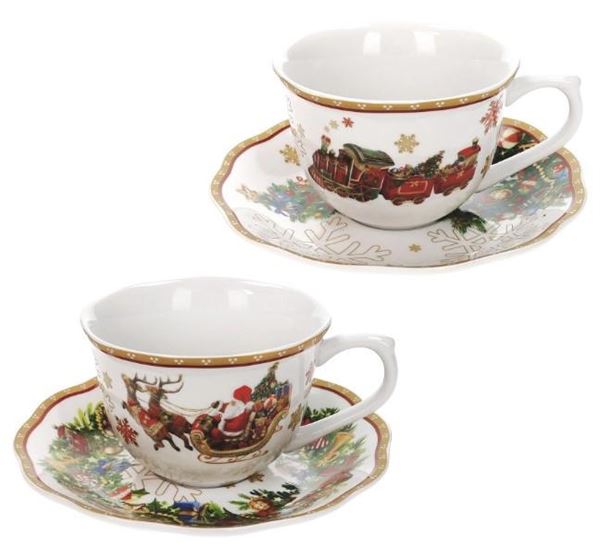 SET 2 PZ TAZZA CON PIATTINO THE CHRISTMAS PORCELLANA