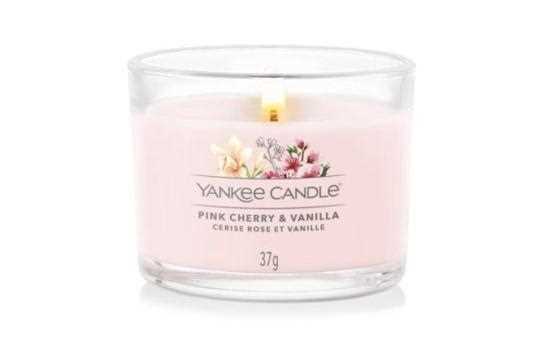 FILLED VOTIVE PINK CHERRY VANILLA