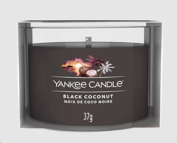 FILLED VOTIVE BLACK COCONUT