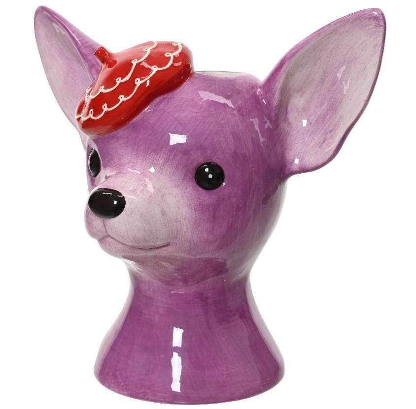 VASE DOLOMITE CHIWAWA HAT LILAC LUN.22.9CM X LAR.14.5CM X AL