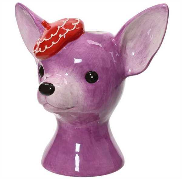 VASE DOLOMITE CHIWAWA HAT LILAC LUN.22.9CM X LAR.14.5CM X AL