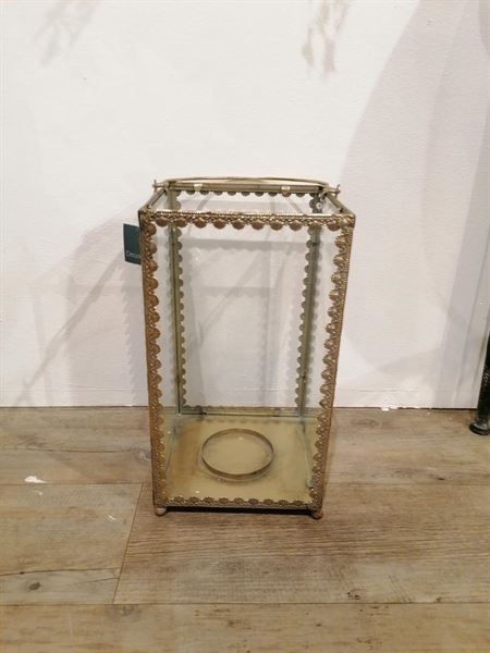 LANTERN IRON ANTIQUE GOLD CM.D20X38,5H