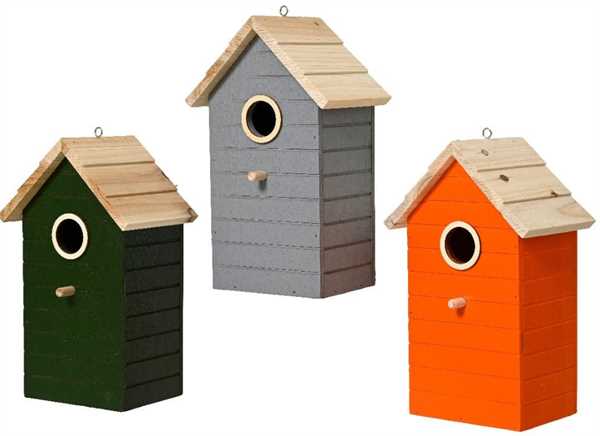 CASETTA PER UCCELLI IN LEGNO CM.10X14,5X22H 3 COLORI ASSORTI