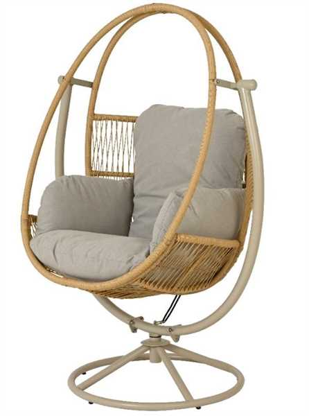 SWIVEL CHAIR TUNJA WICKER OUTDOOR BEIGE LUN.113CM X LAR.90CM
