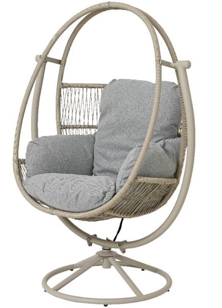 SWIVEL CHAIR TUNJA WICKER OUTDOOR GREY LUN.113CM X LAR.90CM