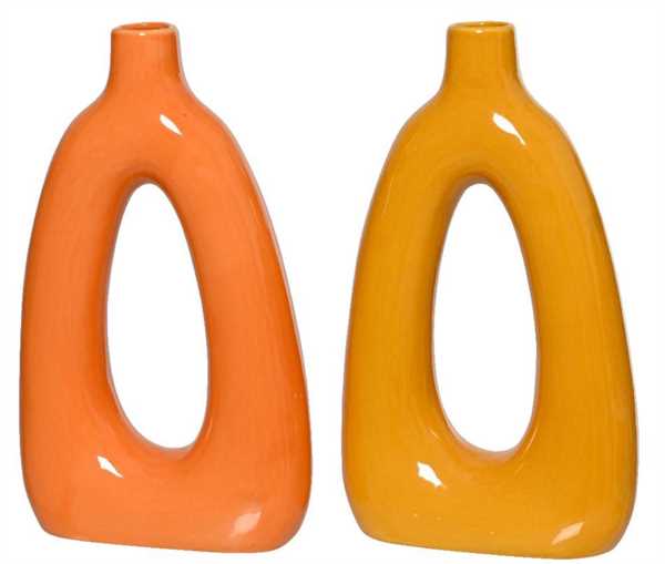 VASE PORCELAIN 2COL ASS ASSORTED LUN.6.8CM X LAR.18.5CM X AL