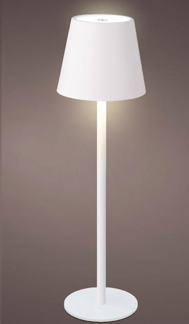 LAMPADA DA TAVOLO METALLO RICARICABILE LED CM.D9X27H BIANCO