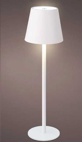 LAMPADA DA TAVOLO METALLO RICARICABILE LED CM.D9X27H BIANCO