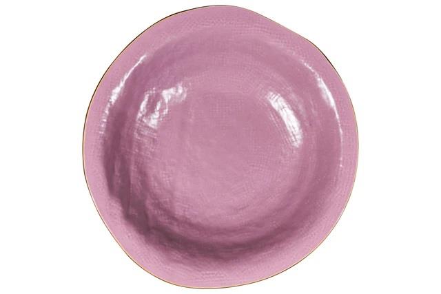 PIATTO FONDO MEDITERRANEO IN GRES ROSA CM.Ø24