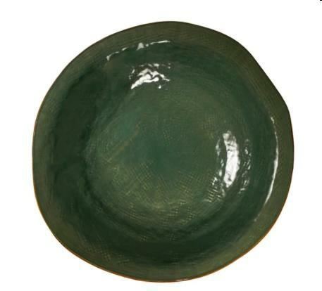 PIATTO FONDO MEDITERRANEO IN GRES VERDE CM.Ø24