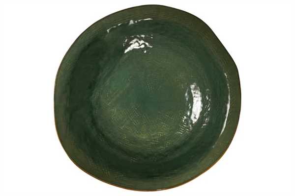 PIATTO FONDO MEDITERRANEO IN GRES VERDE CM.Ø24
