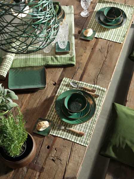 PIATTO FONDO MEDITERRANEO IN GRES VERDE CM.Ø24