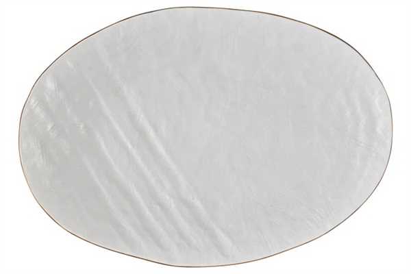 VASSOIO OVALE GRANDE MEDITERRANEO IN GRES BIANCO CM.40,5X28