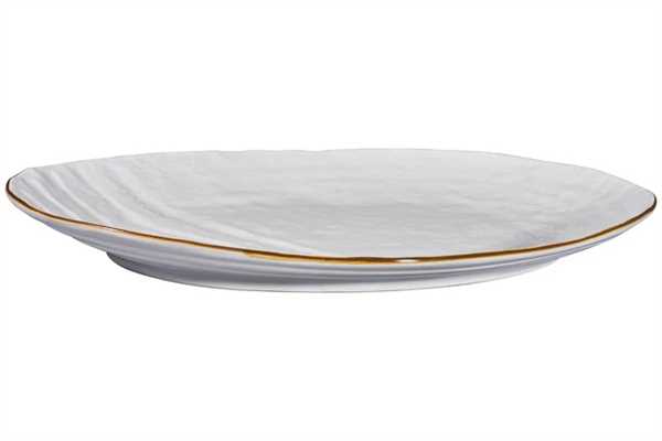 VASSOIO OVALE GRANDE MEDITERRANEO IN GRES BIANCO CM.40,5X28