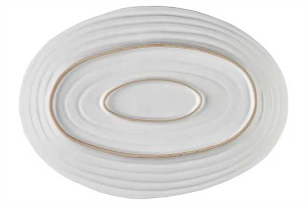 VASSOIO OVALE GRANDE MEDITERRANEO IN GRES BIANCO CM.40,5X28