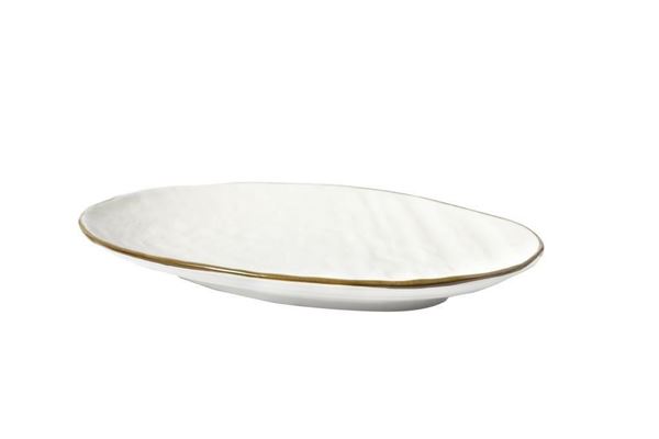 VASSOIO OVALE MEDITERRANEO IN GRES BIANCO