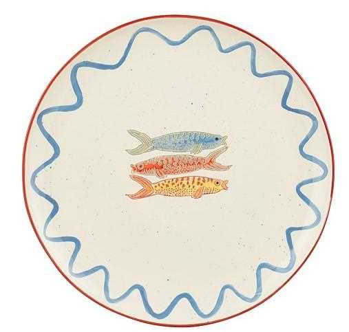 PIATTO ARIANE ROTONDO CM.D35X3H BIANCO E BLU