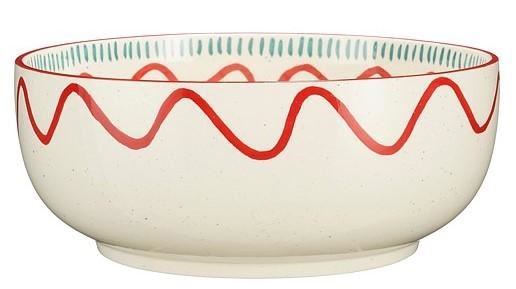 CIOTOLA DA INSALATA ARIANE CM.D34,5X13,5H BIANCO E ROSSO