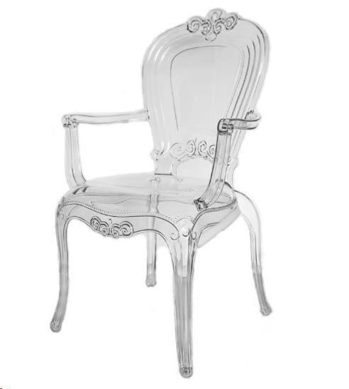 SEDIA CON BRACCIOLI IN PLEXIGLASS DUCHESSA CM.57,5X55X100,5H