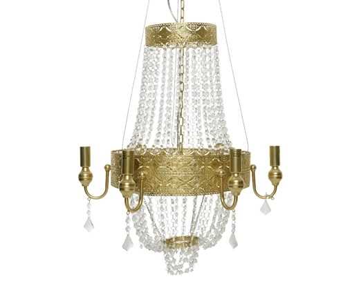 LAMPADARIO DA INTERNO 6LAMP. Ø60-H69CM TRASPARENTE/ORO