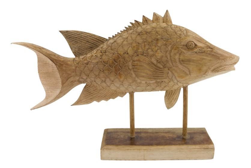 STATUA PESCE ALBIZIA IN LEGNO CM.58X12X48H NATURALE