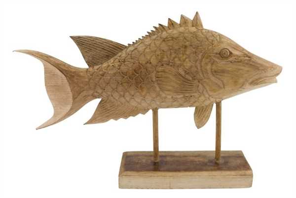 STATUA PESCE ALBIZIA IN LEGNO CM.58X12X48H NATURALE
