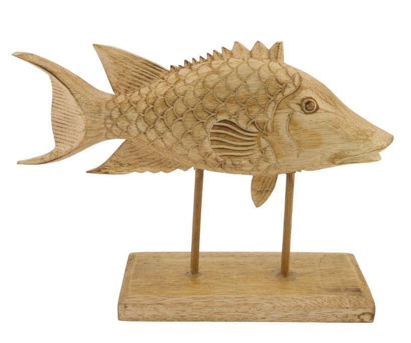 STATUA PESCE ALBIZIA IN LEGNO CM.38X11X28H NATURALE