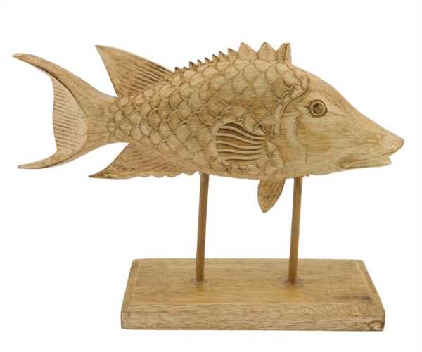STATUA PESCE ALBIZIA IN LEGNO CM.38X11X28H NATURALE