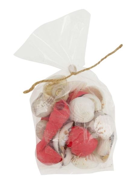CONFEZIONE MIX CONCHIGLIE CM.10X5X16H ROSSO/NATURALE
