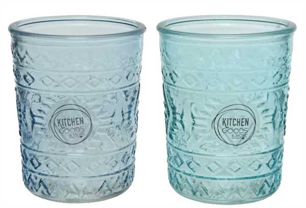 WATER DRINKGLASS GLASS RELIEF 2COL ASS ASSORTED DIA6.3CM X A