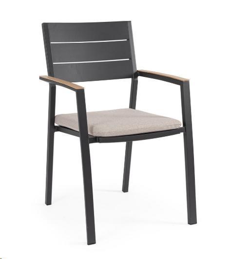 SEDIA C-BR C-C ZELMAR ANTRACITE YK13 CM.58,5X55,5X90H