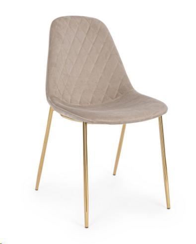 SEDIA TERRY VELLUTO TORTORA CM48X55X85H.