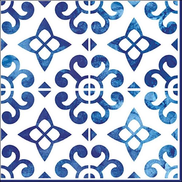 CONF.20 TOVAGLIOLI PIASTRELLE C/DECORAZIONE BLU CM33X33