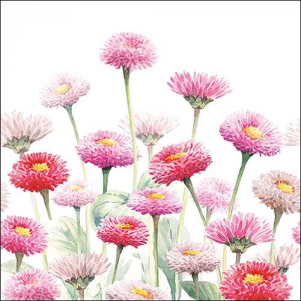 CONFEZIONE 20 TOVAGLIOLI FIORI DIPINTI CM33X33