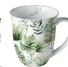MUG 0.4 L JUNGLE LEAVES WHITE