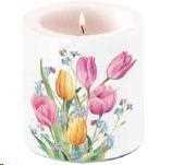 CANDELA PICCOLA TULIPS BOUQUET D.7,5 H.9