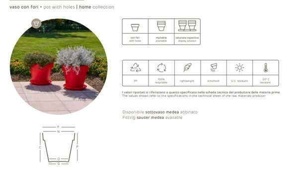 VASO DA ESTERNO IN RESINA TONDO MITU PAC TORTORA CM.Ø60XH53