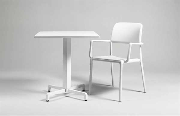 SEDIA CON BRACCIOLI POLIPROPILENE RIVA BIANCO CM.49X54XH83