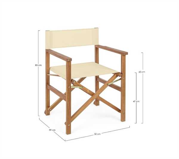 SEDIA REGISTA NOEMI IN LEGNO DI ACACIA ECRU CM.52X59XH83