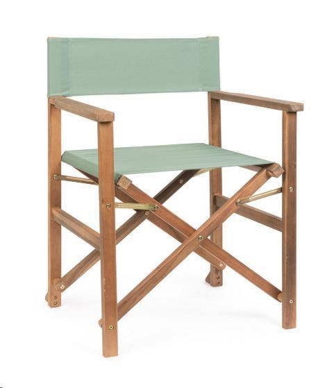 SEDIA REGISTA NOEMI IN ACACIA VERDE SALVIA CM.52X59X83H.