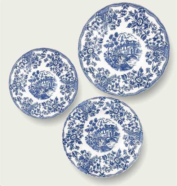 PIATTO DESSERT CM.20 DECORO INGLESE BLU