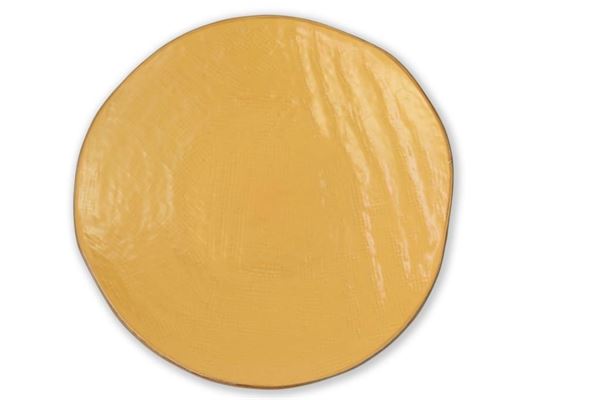 PIATTO PIANO MEDITERRANEO IN GRES GIALLO CM.Ø28