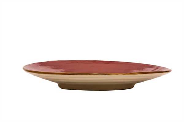 PIATTO PIANO MEDITERRANEO IN GRES ROSSO CM.Ø28