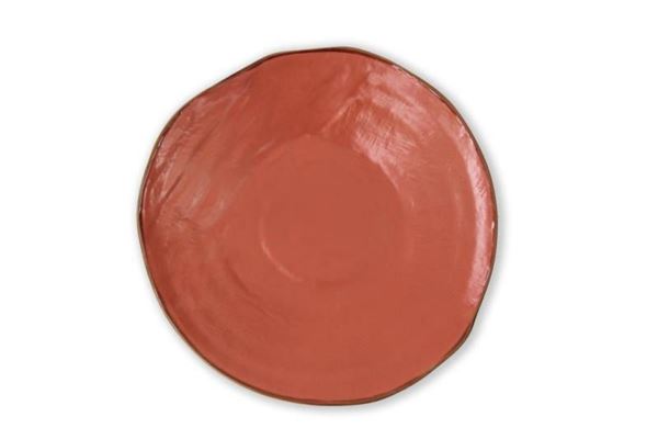 PIATTO PIANO MEDITERRANEO IN GRES ARANCIONE CM.Ø28