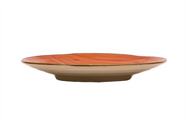PIATTO PIANO MEDITERRANEO IN GRES ARANCIONE CM.Ø28