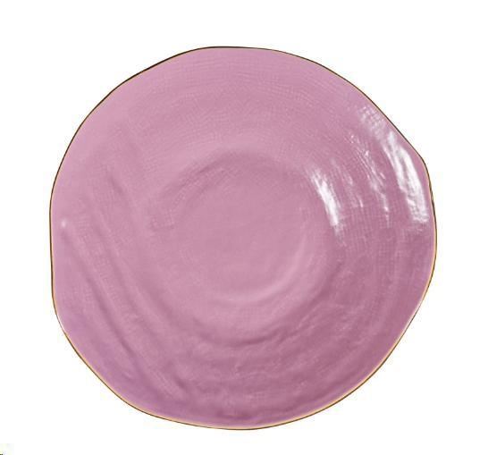 PIATTO PIANO MEDITERRANEO IN GRES ROSA CM.Ø28