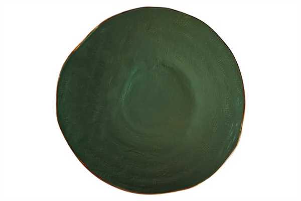 PIATTO PIANO MEDITERRANEO IN GRES VERDE CM.Ø28