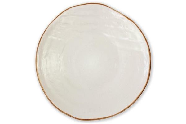 PIATTO PIANO MEDITERRANEO IN GRES BIANCO CM.Ø28