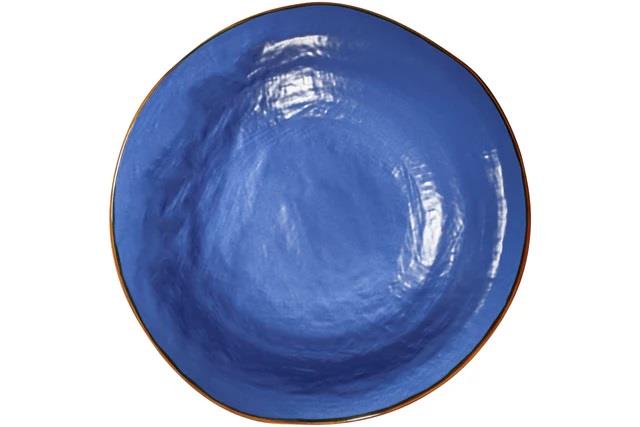 PIATTO FONDO MEDITERRANEO IN GRES BLU CM.Ø24